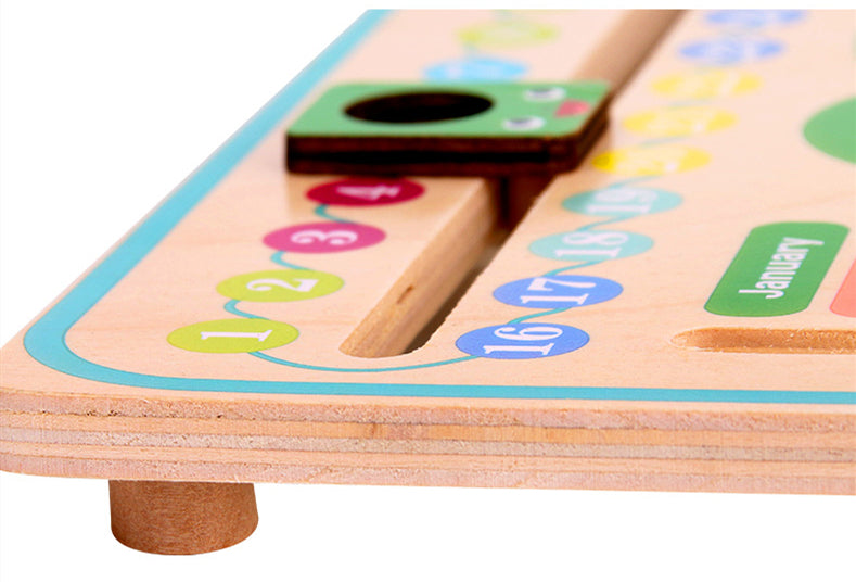 Montessori Wooden Weather Season Calendar Clock Educational Cognition Toy for Preschool Children