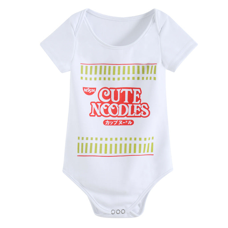 Cute Noodles Baby Short Sleeve Triangle Romper