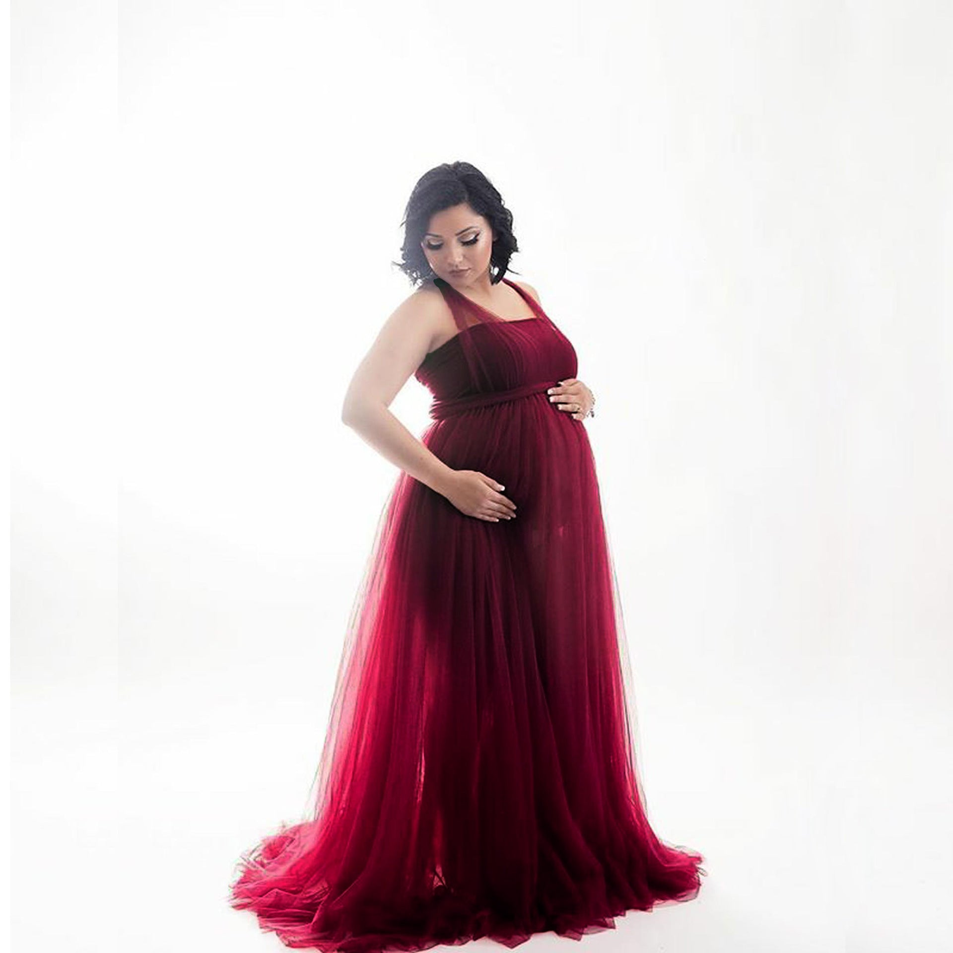 Net Gauze Bandage Maternity Dress for Comfortable Pregnancy Wear