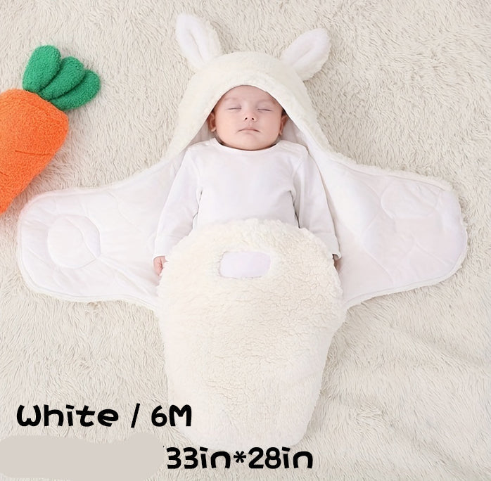 Super Soft Fleece Baby Sleeping Bag Swaddle with Head Support