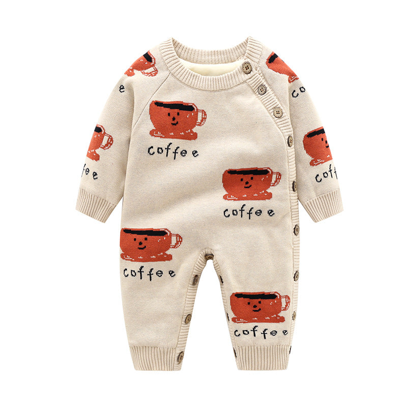 Newborn Baby Crawling Outfit With Thick Warm Harness