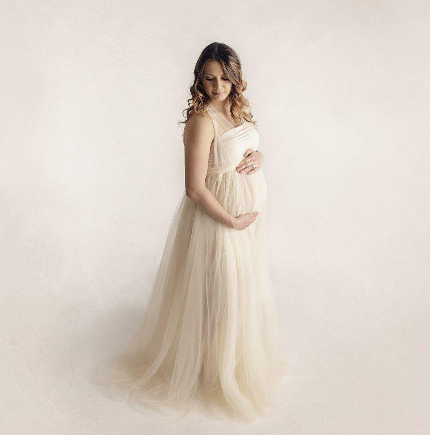 Net Gauze Bandage Maternity Dress for Comfortable Pregnancy Wear