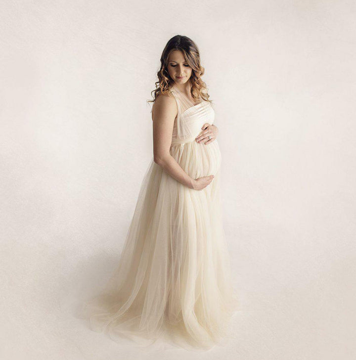 Net Gauze Bandage Maternity Dress for Comfortable Pregnancy Wear