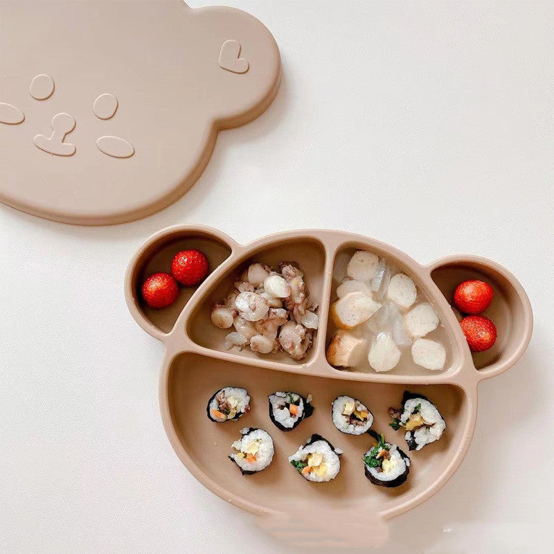 Suction-type Baby Silicone Tableware Complementary Food Bowl