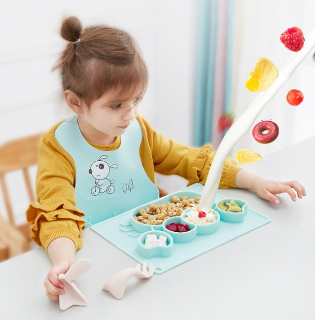 Silicone Baby Suction Bowl Cartoon Learning Feeding Bowl