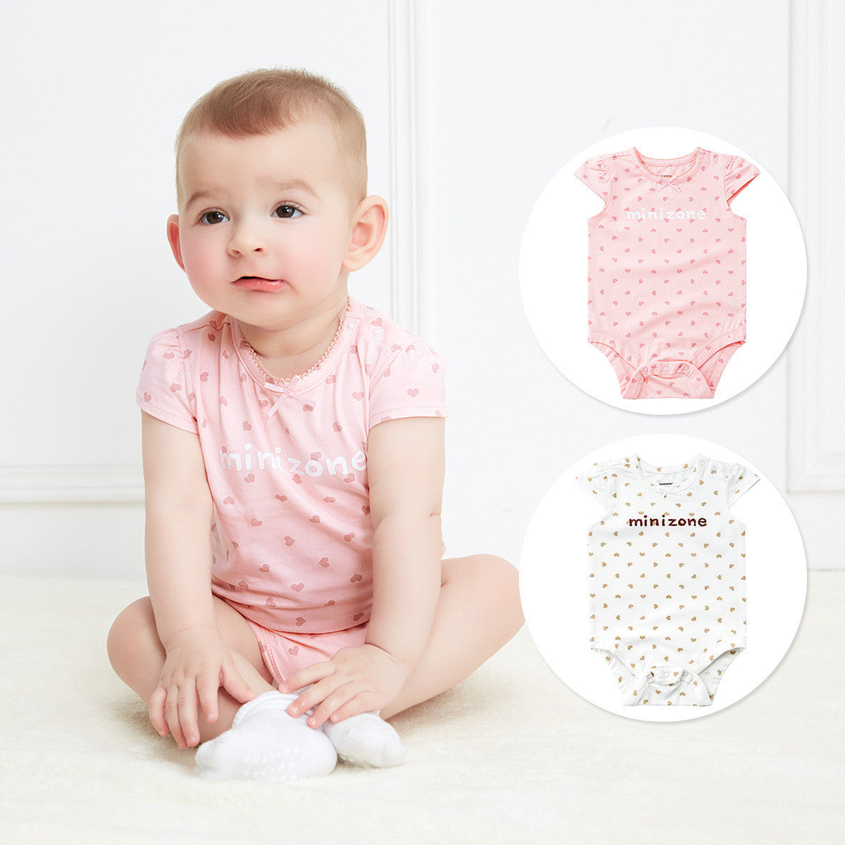 Baby Girls Short Sleeve Onesie Romper Outfit