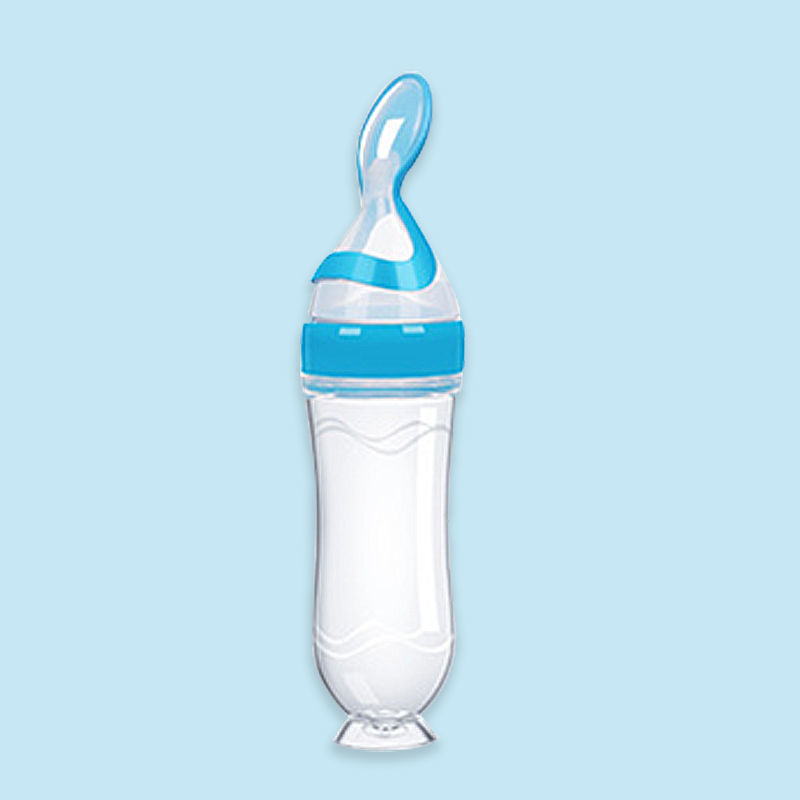 Silicone Squeeze Baby Feeding Bottle Spoon for Rice Paste Training