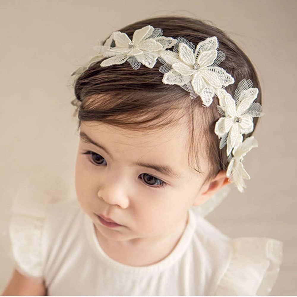 Baby Girls Bow Knot Lace Floral Headband Hair Accessories for Newborns