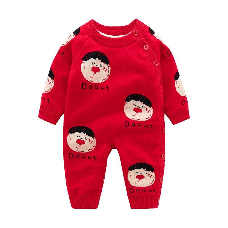 Newborn Baby Crawling Outfit With Thick Warm Harness