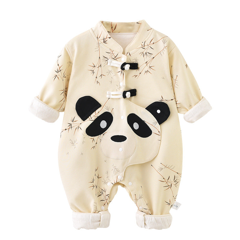 Double Layer Thickened Newborn Baby Outerwear Romper