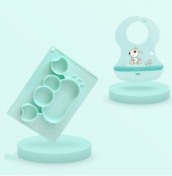Silicone Baby Suction Bowl Cartoon Learning Feeding Bowl