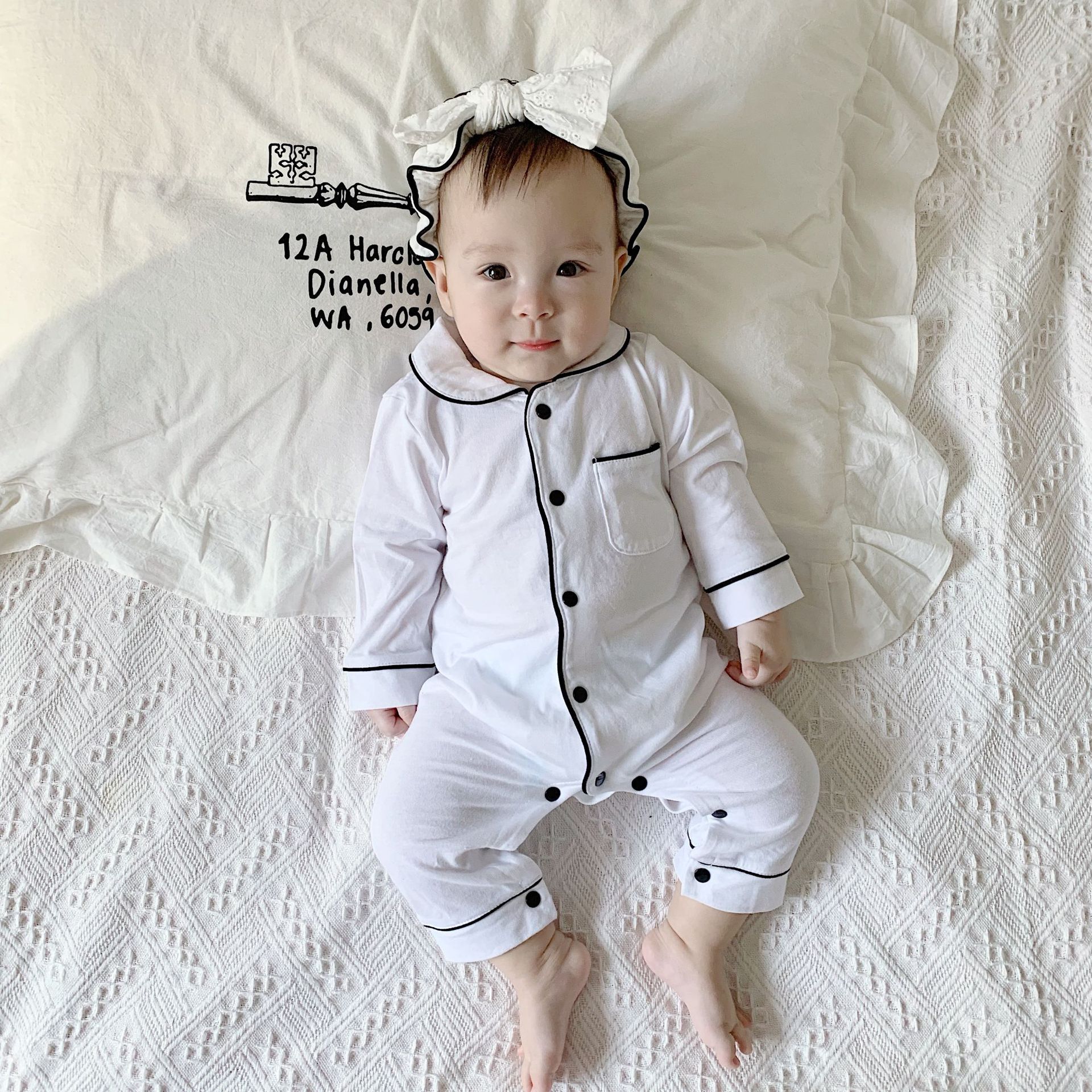 Solid Color Baby Onesies Pajama Outfit