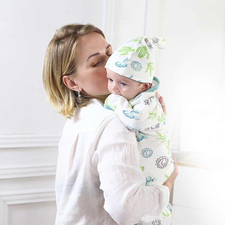 Cotton Baby Swaddle Sleeping Bag Quilt Wrap for Newborn Comfort