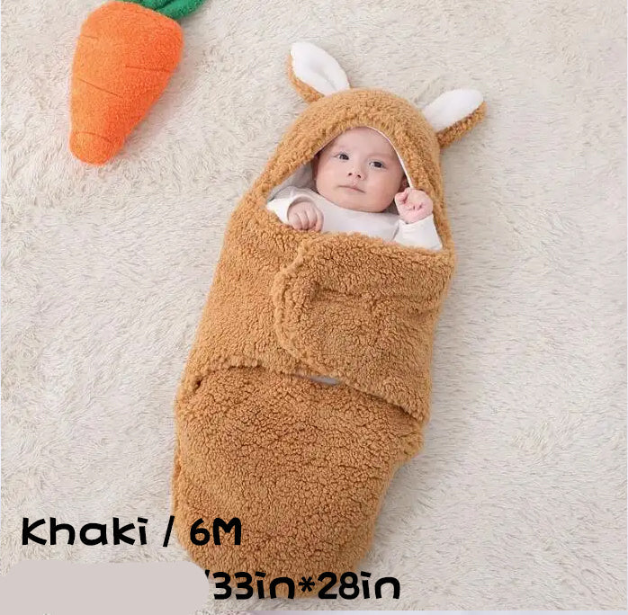 Super Soft Fleece Baby Sleeping Bag Swaddle with Head Support