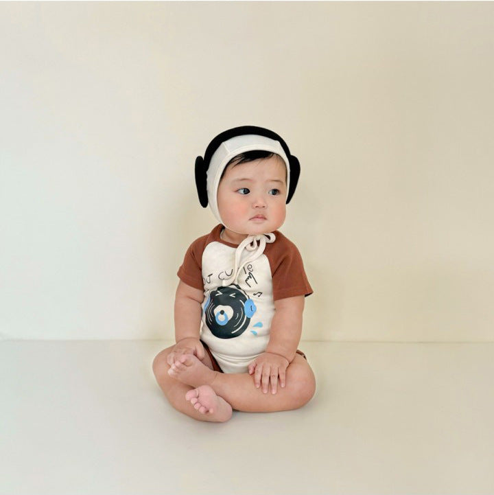 Baby DJ Print Romper Cute Modeling Jumpsuit