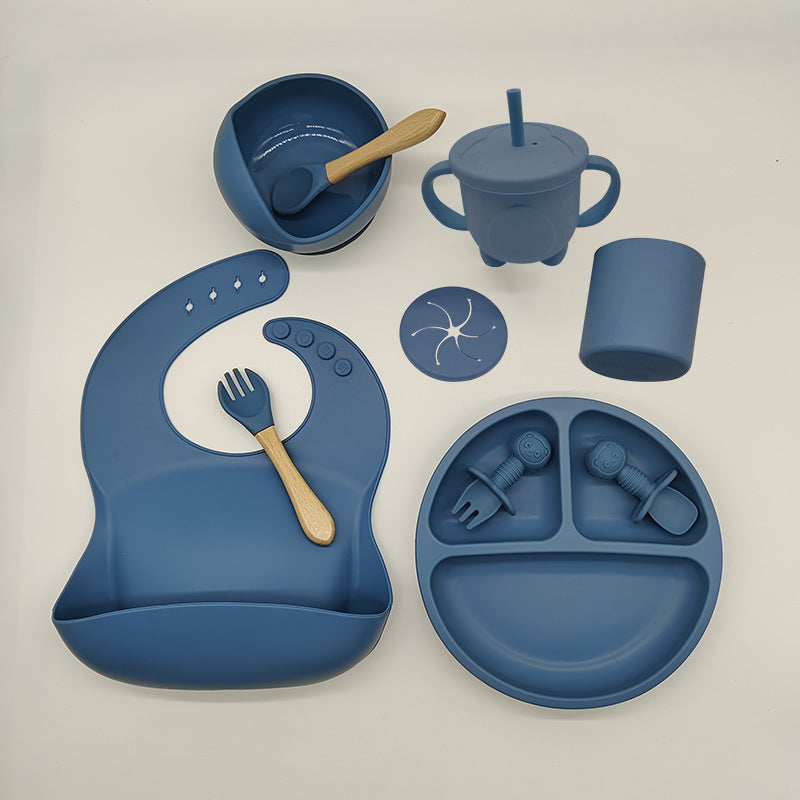 Silicone Baby Feeding Tableware for Complementary Food Learning