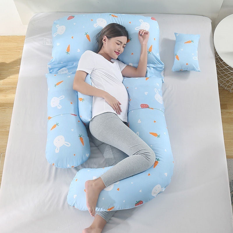 U-Shaped Maternity Waist Protection Side Sleeper Pillow for Comfort Suppor
