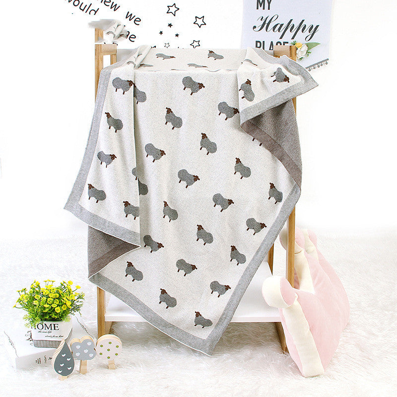 Knitted Lamb Baby Blanket Hug Soft Warm Newborn Comfort Cover