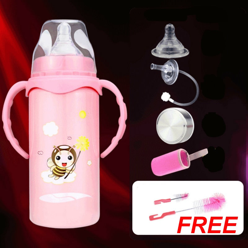 Baby Stainless Steel Insulated Feeding Bottle for Temperature Control