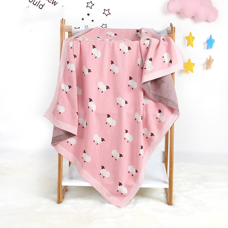 Knitted Lamb Baby Blanket Hug Soft Warm Newborn Comfort Cover
