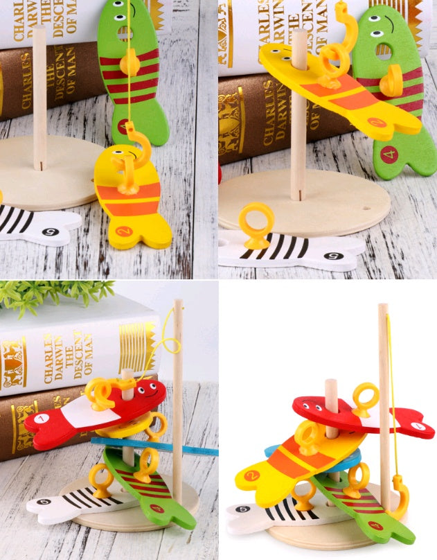 Wooden Fishing Ring Early Education Creative Baby Educational Toy
