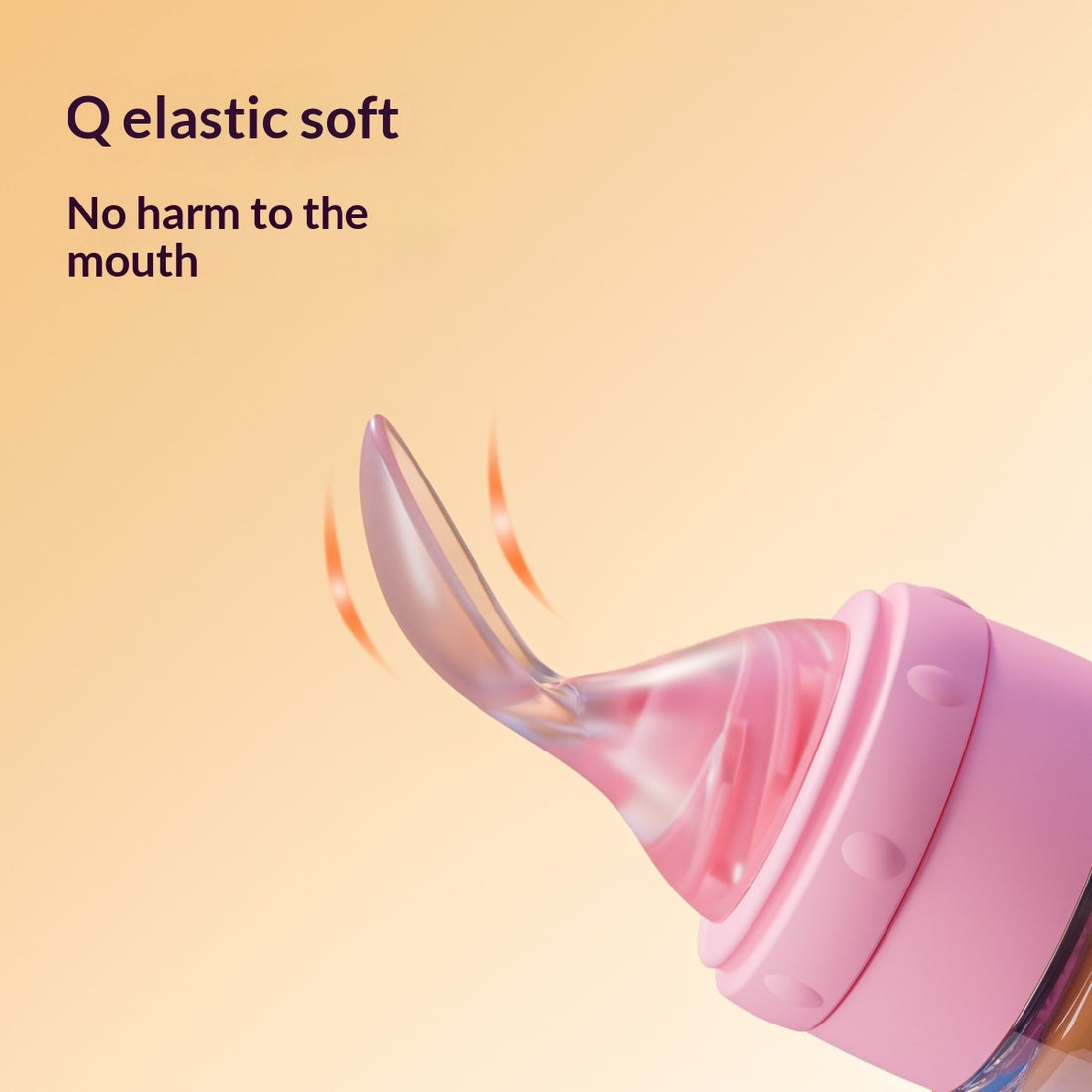 Silicone Squeeze Spoon for Baby Food and Rice Porridge Feeding
