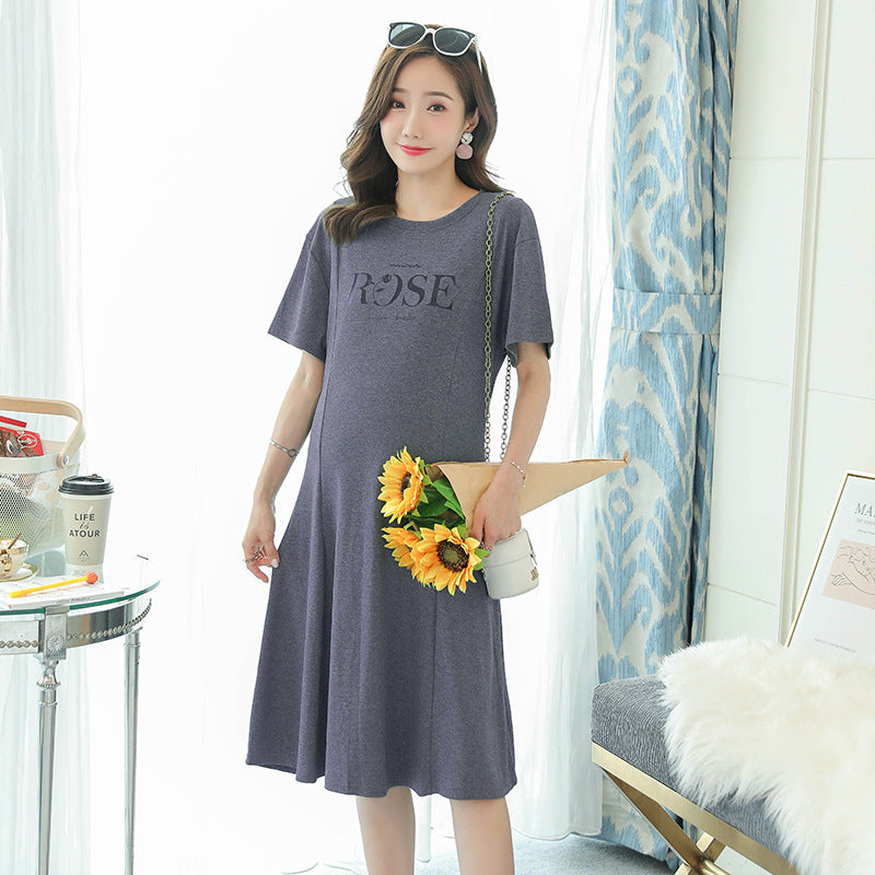 Maternity Short Sleeve Dress for Comfortable Pregnancy Wear