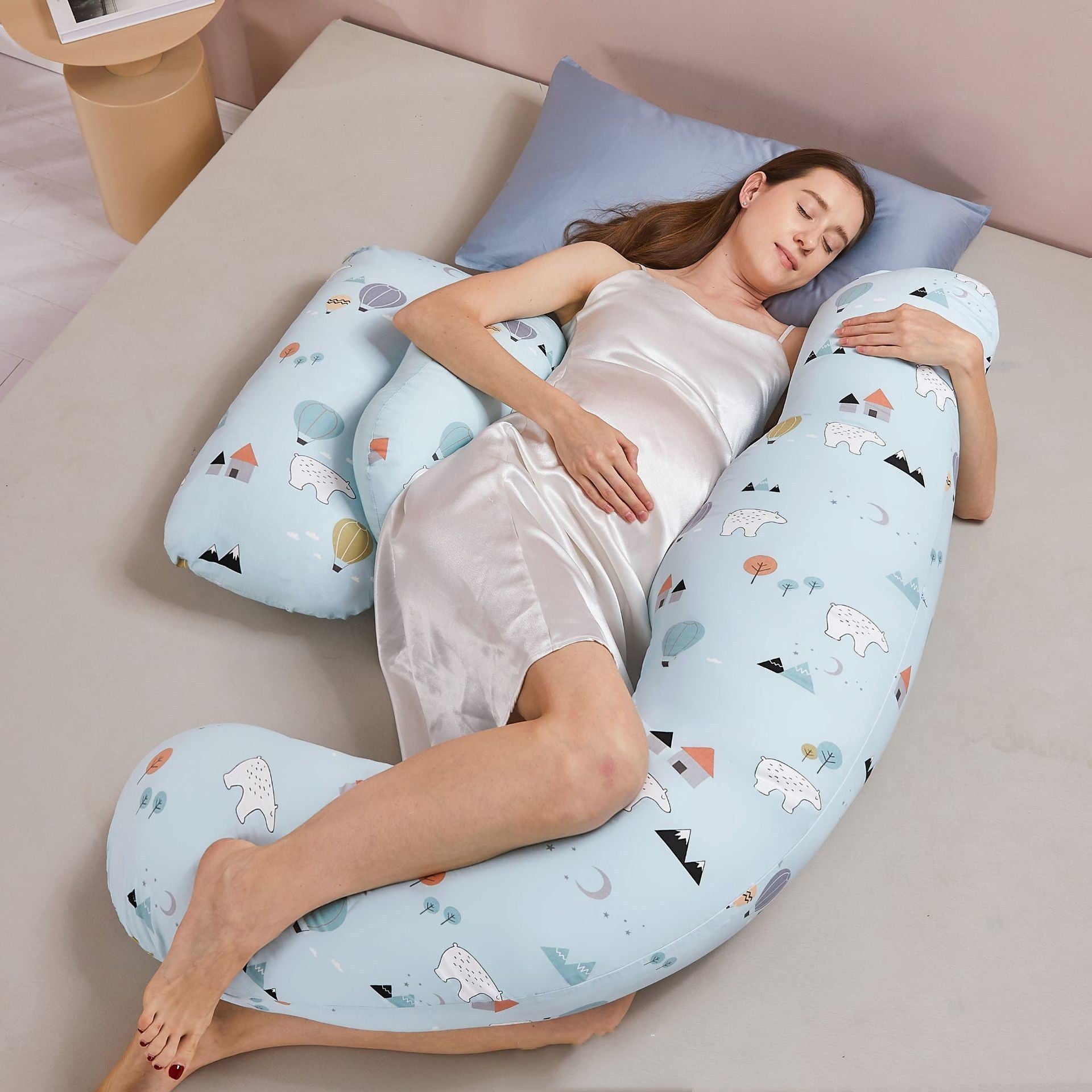 Summer Tencel Maternity Lumbar Side Sleeping Pillow for Comfort Support