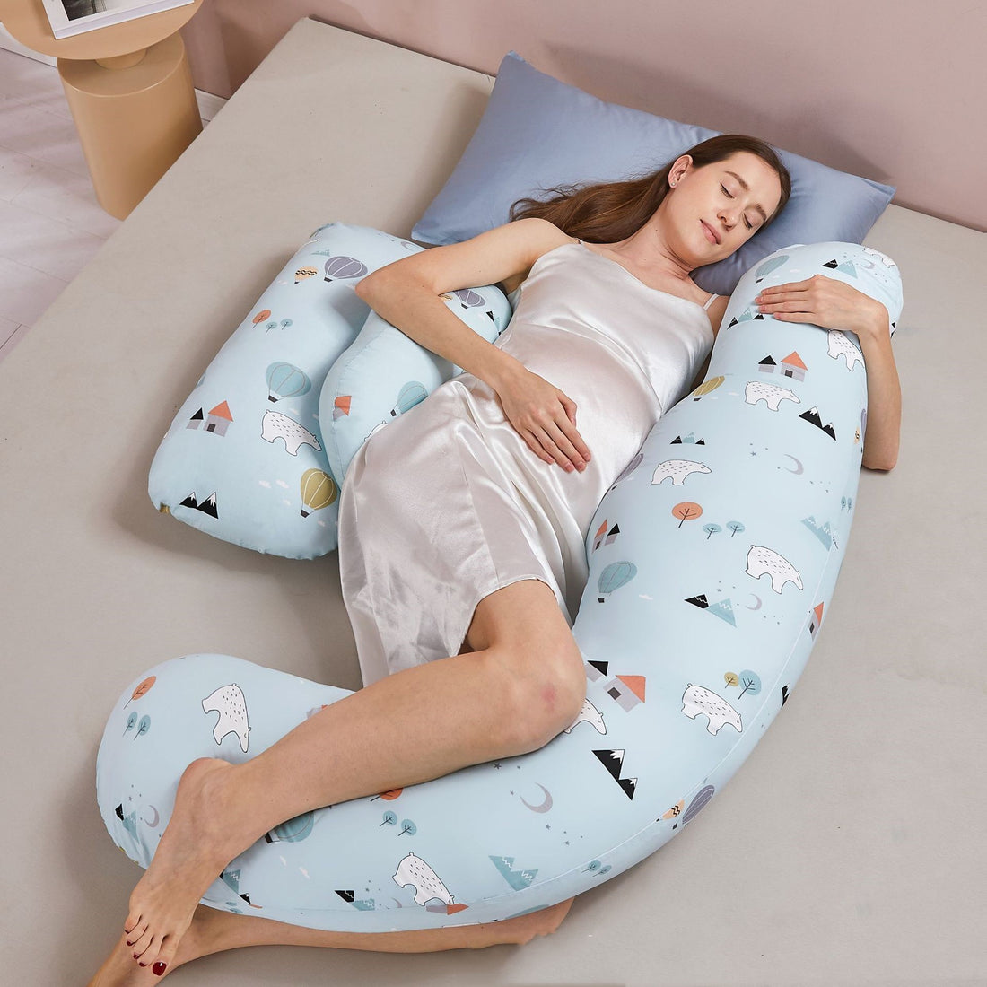 Summer Tencel Maternity Lumbar Side Sleeping Pillow for Comfort Support