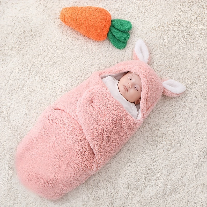 Super Soft Fleece Baby Sleeping Bag Swaddle with Head Support