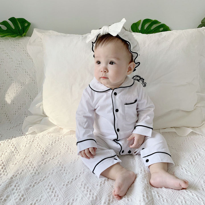 Solid Color Baby Onesies Pajama Outfit