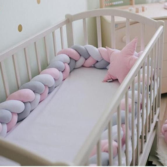 Three-Strand Baby Braid Crib Bed Rail Guard Pillow