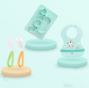 Silicone Baby Suction Bowl Cartoon Learning Feeding Bowl