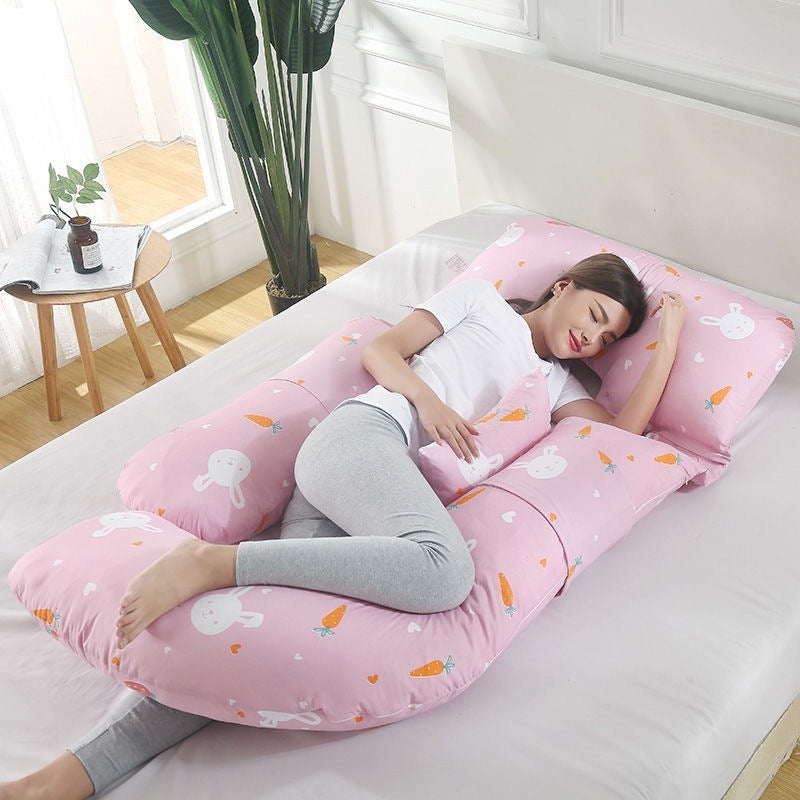 U-Shaped Maternity Waist Protection Side Sleeper Pillow for Comfort Suppor