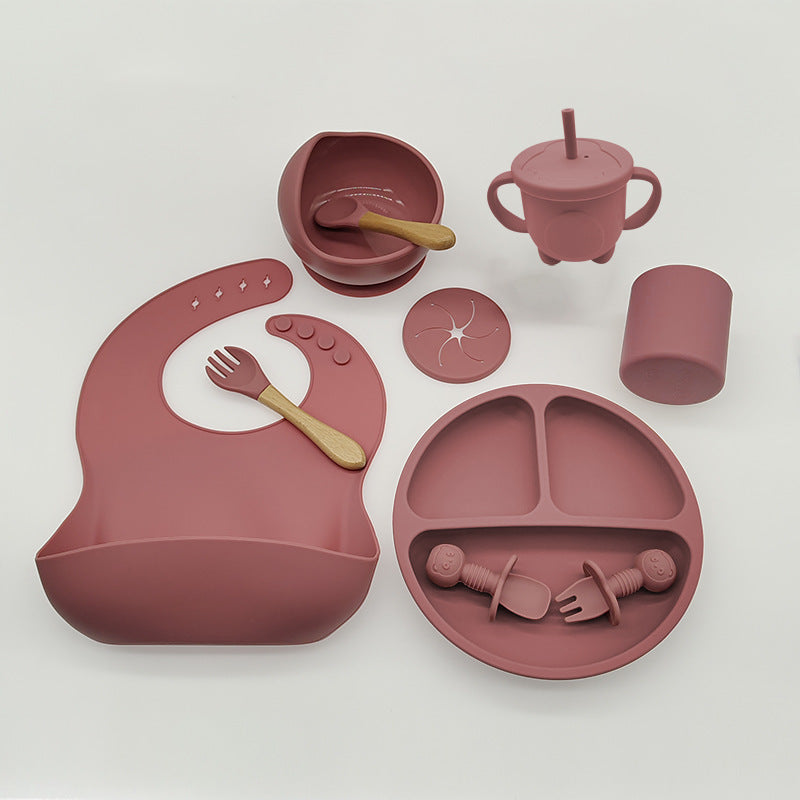 Silicone Baby Feeding Tableware for Complementary Food Learning