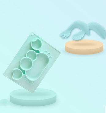 Silicone Baby Suction Bowl Cartoon Learning Feeding Bowl