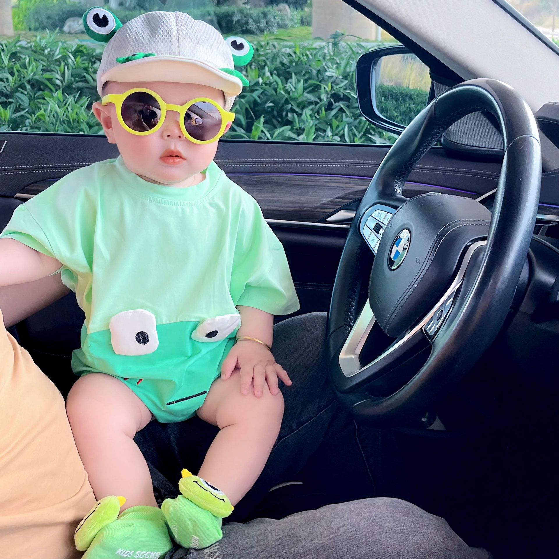 Cotton Baby Frog Triangle Romper