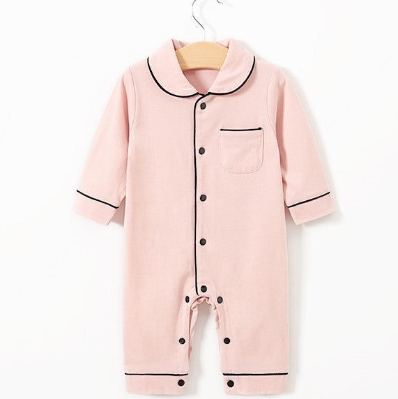 Solid Color Baby Onesies Pajama Outfit