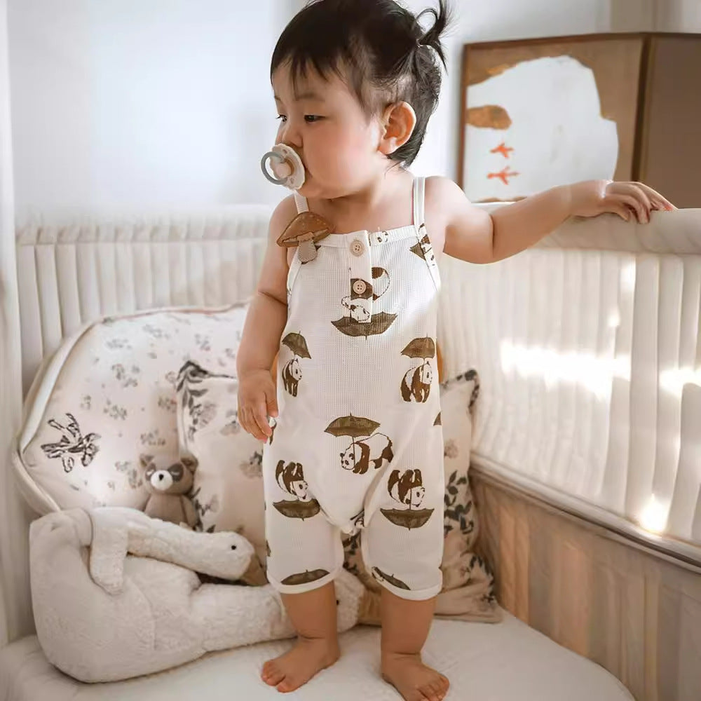 Class A Waffle Baby Jumpsuit Outing Outfit