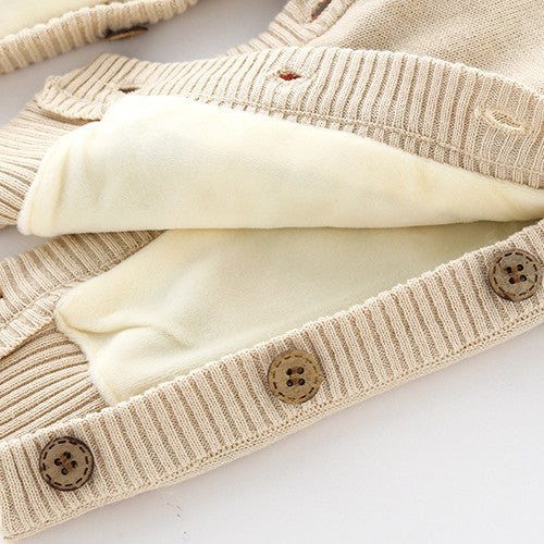 Newborn Baby Crawling Outfit With Thick Warm Harness