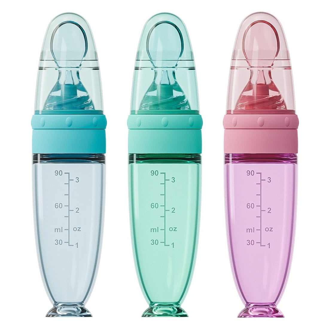 Silicone Squeeze Spoon for Baby Food and Rice Porridge Feeding