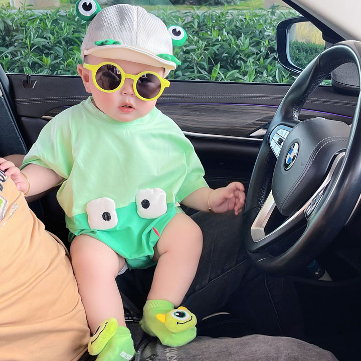 Cotton Baby Frog Triangle Romper