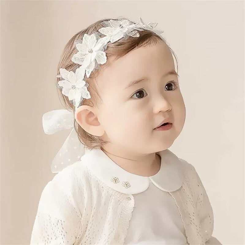 Baby Girls Bow Knot Lace Floral Headband Hair Accessories for Newborns