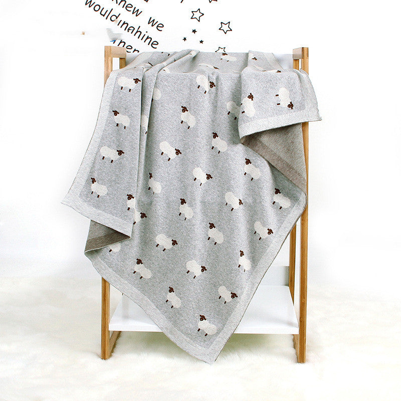 Knitted Lamb Baby Blanket Hug Soft Warm Newborn Comfort Cover