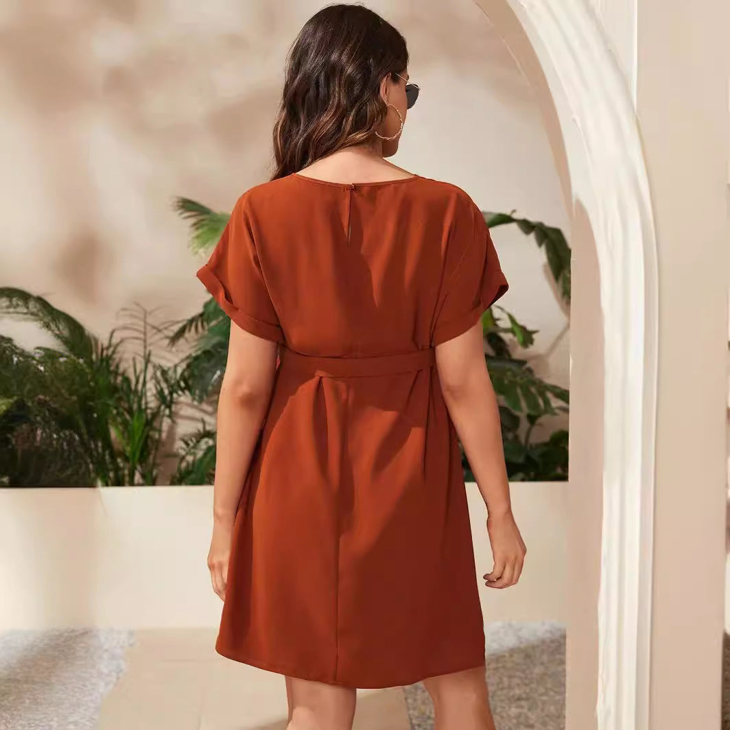 Maternity Bat Sleeve Girdle Dress for Comfortable Pregnancy Wear