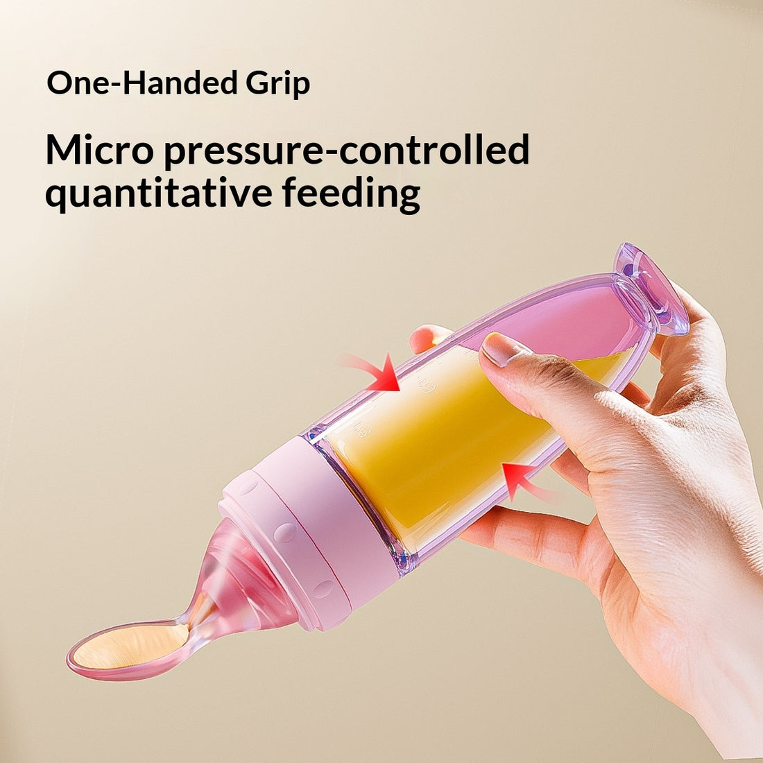 Silicone Squeeze Spoon for Baby Food and Rice Porridge Feeding