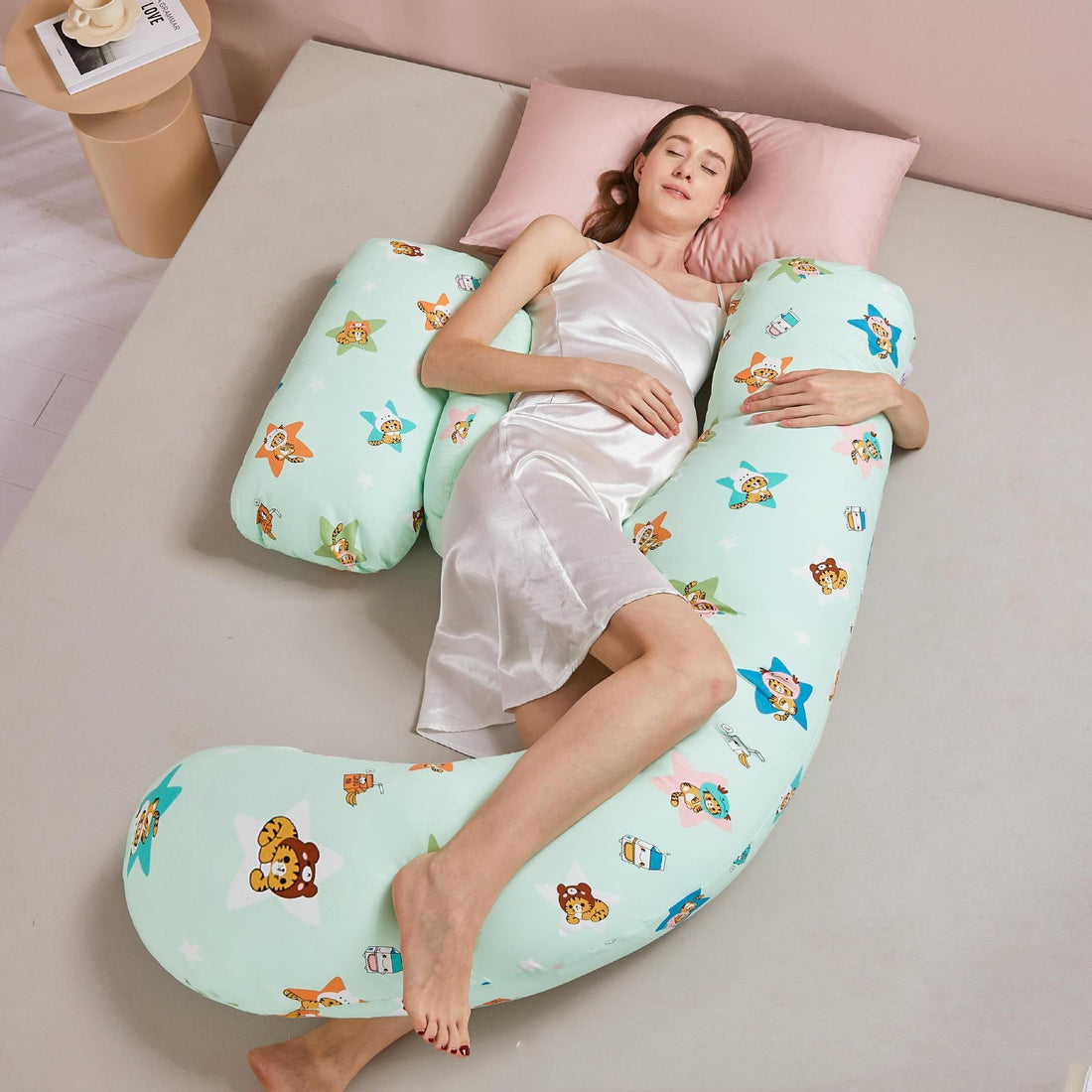 Summer Tencel Maternity Lumbar Side Sleeping Pillow for Comfort Support