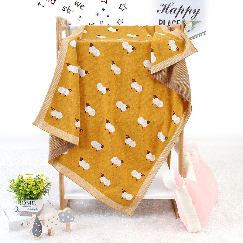 Knitted Lamb Baby Blanket Hug Soft Warm Newborn Comfort Cover