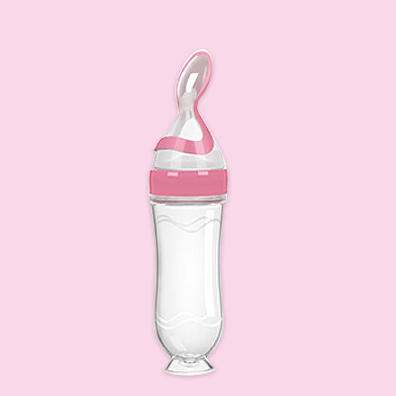 Silicone Squeeze Baby Feeding Bottle Spoon for Rice Paste Training
