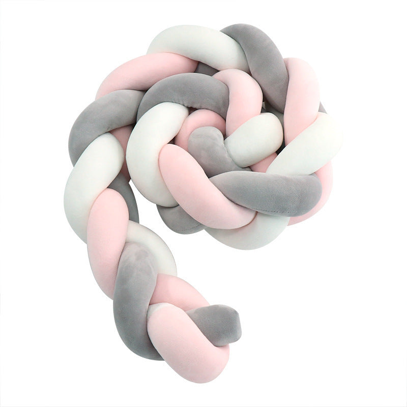 Three-Strand Baby Braid Crib Bed Rail Guard Pillow